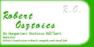 robert osztoics business card